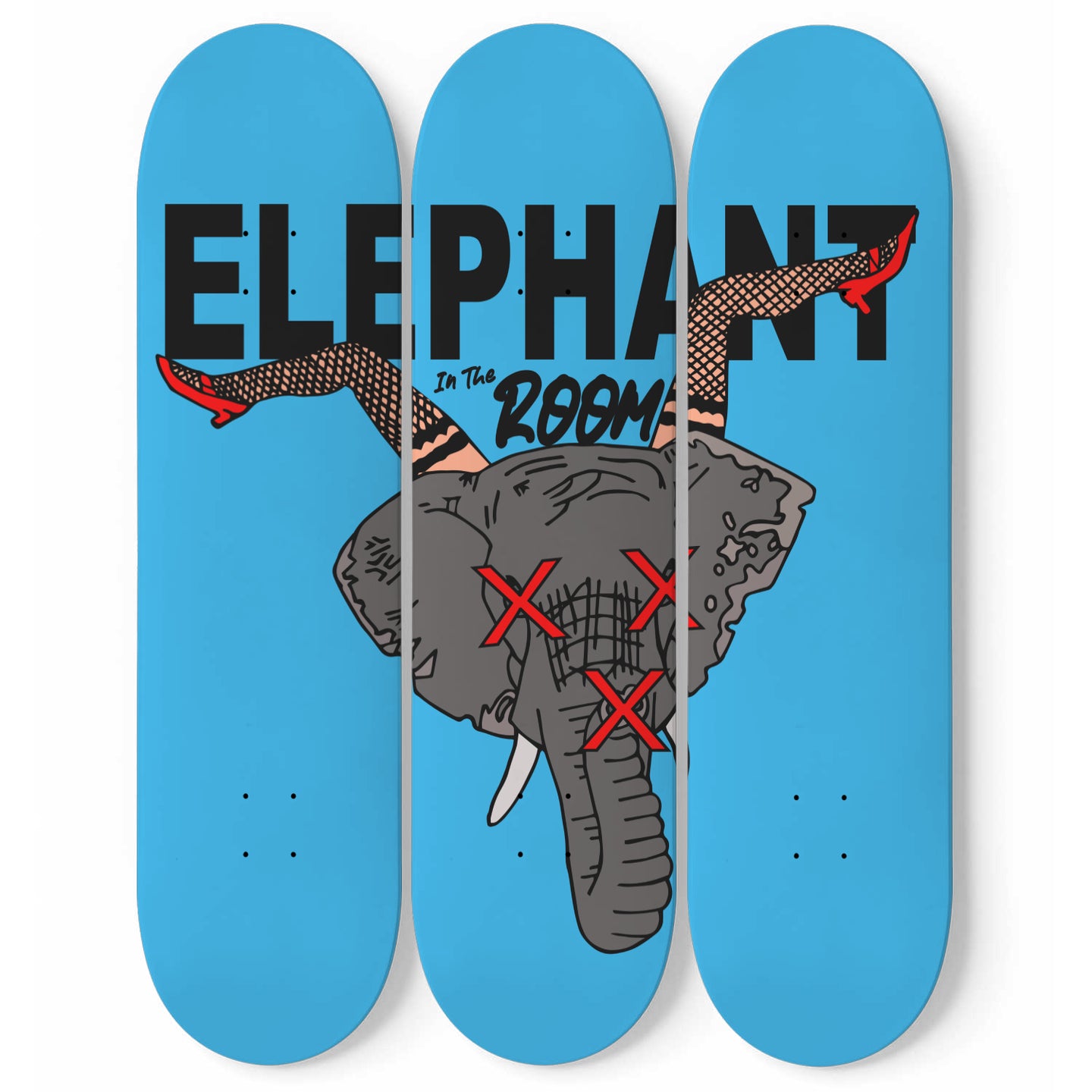 ELEPHANT IN THE ROOM LEGS UP SKATEBOARD WALL ART